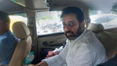 AAP MLA Amanatullah Khan being produced at the Rouse Avenue court in New Delhi on Monday. (PTI)