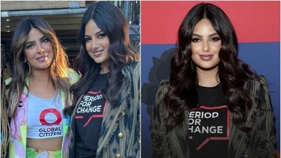 Harnaaz Sandhu met Priyanka Chopra at Global Citizen Festival. (Instagram) Harnaaz Sandhu met Priyanka Chopra at Global Citizen Festival. (Instagram)