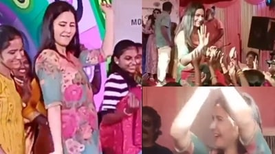 Katrina Kaif at Mountain View School in Tamil Nadu. (Twitter) Katrina Kaif at Mountain View School in Tamil Nadu. (Twitter)
