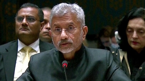 External affairs minister S Jaishankar speaking at UN Security Council briefing. (ANI)