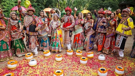 In Gujarat, Navratri is celebrated with nine nights of dancing in honour of Goddess Durga.(ANI)