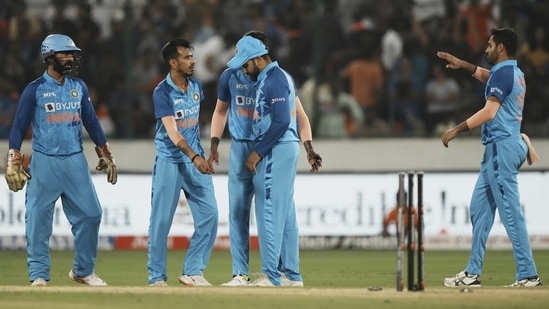 India's wicketkeeper Dinesh Karthik, left, and teammates celebrate after the dismissal of Australia's Steven Smith (AP) India's wicketkeeper Dinesh Karthik, left, and teammates celebrate after the dismissal of Australia's Steven Smith (AP)