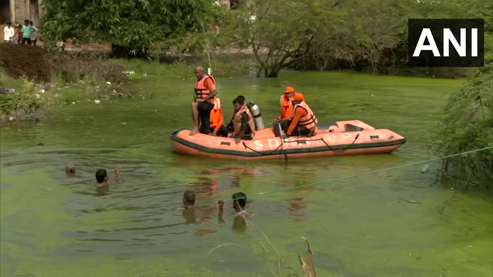 Rescue operation underway by SDRF personnel. (ANI Twitter) Rescue operation underway by SDRF personnel. (ANI Twitter) 