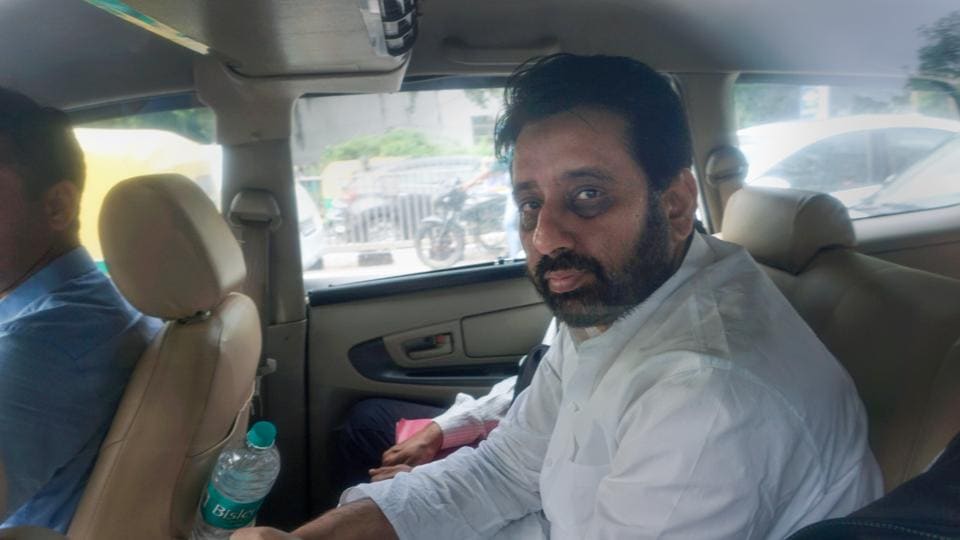 File photo of AAP MLA Amanatullah Khan being produced at the Rouse Avenue court in New Delhi. (PTI) File photo of AAP MLA Amanatullah Khan being produced at the Rouse Avenue court in New Delhi. (PTI)