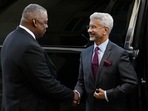 US Defense Secretary Lloyd Austin (L) welcomes foreign minister Subrahmanyam Jaishankar at the Pentagon in Washington, DC, on September 26, 2022. (AFP) US Defense Secretary Lloyd Austin (L) welcomes foreign minister Subrahmanyam Jaishankar at the Pentagon in Washington, DC, on September 26, 2022. (AFP)