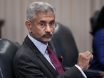 Foreign Minister Subrahmanyam Jaishankar looks on during a meeting with US Defense Secretary Lloyd Austin at the Pentagon in Washington, DC.