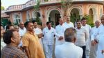 Rajasthan CM Ashok Gehlot holds an informal meeting with a ministers and MLAs at the CM residence in Jaipur on Tuesday. (ANI) Rajasthan CM Ashok Gehlot holds an informal meeting with a ministers and MLAs at the CM residence in Jaipur on Tuesday. (ANI)