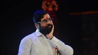 Maharashtra chief minister Eknath Shinde earlier visited Ambani’s Mumbai residence, Antilia, on the occasion of Ganesh festival along with deputy chief minister Devendra Fadnavis on September 1. (HT File Photo)
