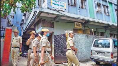 Tuesday’s police action against the PFI comes after the National Investigation Agency conducted raids in Karnataka last week and arrested seven people. Later, Karnataka police had made 13 more arrests. (PTI) Tuesday’s police action against the PFI comes after the National Investigation Agency conducted raids in Karnataka last week and arrested seven people. Later, Karnataka police had made 13 more arrests. (PTI)