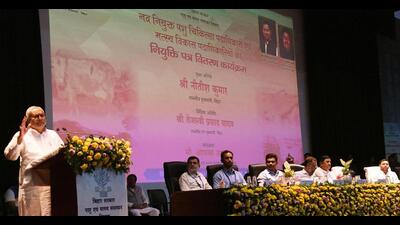 Bihar chief minister Nitish Kumar during an event in Patna on Tuesday. (Santosh Kumar/HT Photo) Bihar chief minister Nitish Kumar during an event in Patna on Tuesday. (Santosh Kumar/HT Photo)