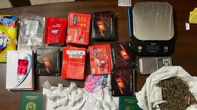 Around 700 SIM cards and drugs worth ₹20 lakh were recovered from the five suspects in Greater Noida on Tuesday. (Sourced) Around 700 SIM cards and drugs worth ₹20 lakh were recovered from the five suspects in Greater Noida on Tuesday. (Sourced)