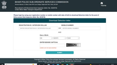 Bihar Police Enforcement SI 2019 selection letter out at bpssc.bih.nic.in Bihar Police Enforcement SI 2019 selection letter out at bpssc.bih.nic.in