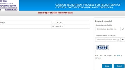 IBPS clerk prelims scores: Interested candidates can now check their scores for the Clerk preliminary exam on the official website ibps.in (ibps.in)