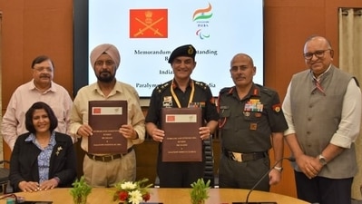 Indian Army and the Paralympic Committee of India entered into a partnership on Tuesday. Indian Army and the Paralympic Committee of India entered into a partnership on Tuesday.