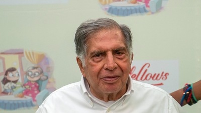 Industrialist Ratan Tata with the founder of Good fellows Shantanu Naidu in August.&nbsp; (PTI)