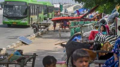 This is the second time within two months that the authorities are evacuating the people living in the river floodplains due to flooding in the low-lying areas. (PTI) This is the second time within two months that the authorities are evacuating the people living in the river floodplains due to flooding in the low-lying areas. (PTI)