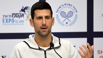 Tennis player Novak Djokovic attends a press conference at the Tel Aviv Watergen Open in the Israeli coastal city (AFP) Tennis player Novak Djokovic attends a press conference at the Tel Aviv Watergen Open in the Israeli coastal city (AFP)