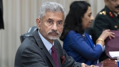 India's Foreign Minister Subrahmanyam Jaishankar is seated for a meeting with Secretary of Defense Lloyd Austin at the Pentagon, Monday. (AP) India's Foreign Minister Subrahmanyam Jaishankar is seated for a meeting with Secretary of Defense Lloyd Austin at the Pentagon, Monday. (AP)