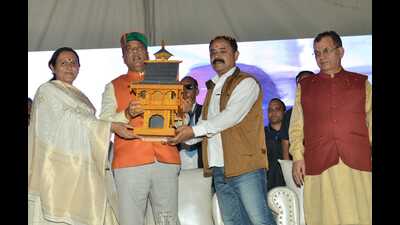 Chief Minister Jai Ram Thakur in Rohru on Tuesday. (HT Photo) Chief Minister Jai Ram Thakur in Rohru on Tuesday. (HT Photo)