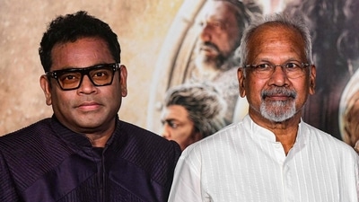 Music maestro AR Rahman and director- producer Mani Ratnam at a press conference of their upcoming film, Ponniyin Selvan: I in Mumbai. (AFP) Music maestro AR Rahman and director- producer Mani Ratnam at a press conference of their upcoming film, Ponniyin Selvan: I in Mumbai. (AFP)