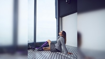 Manushi Chhillar donned a jacket which she teamed with short a-line skirt. (Instagram/@manushi_chhillar) Manushi Chhillar donned a jacket which she teamed with short a-line skirt. (Instagram/@manushi_chhillar)