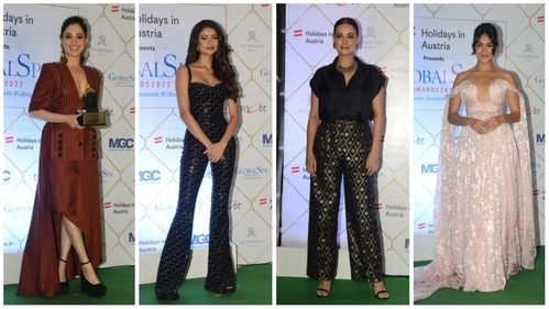 Tamannaah Bhatia, Palak Tiwari, Dia Mirza and Mrunal Thakur at the event. (Varinder Chawla) Tamannaah Bhatia, Palak Tiwari, Dia Mirza and Mrunal Thakur at the event. (Varinder Chawla)