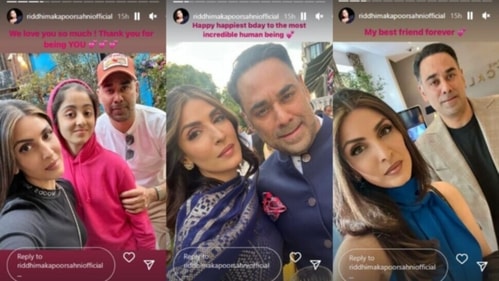 On her Instagram Stories, Riddhima Kapoor Sahni posted several photos with Bharat. On her Instagram Stories, Riddhima Kapoor Sahni posted several photos with Bharat.