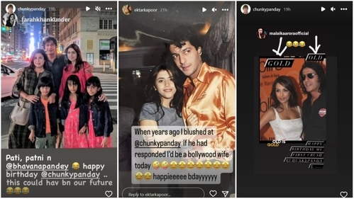 Farah Khan, Ekta Kapoor, Malaika Arora wish Chunky Panday. Farah Khan, Ekta Kapoor, Malaika Arora wish Chunky Panday.