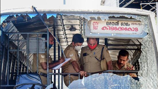 The Kerala state road transport corporation (KSRTC) that bore maximum brunt during a state bandh called by the Popular Front of India (PFI) on Friday moved the Kerala high court on Tuesday seeking <span class='webrupee'>₹</span>5.06 crore for the damage incurred during the bandh. (PTI) The Kerala state road transport corporation (KSRTC) that bore maximum brunt during a state bandh called by the Popular Front of India (PFI) on Friday moved the Kerala high court on Tuesday seeking <span class='webrupee'>₹</span>5.06 crore for the damage incurred during the bandh. (PTI)