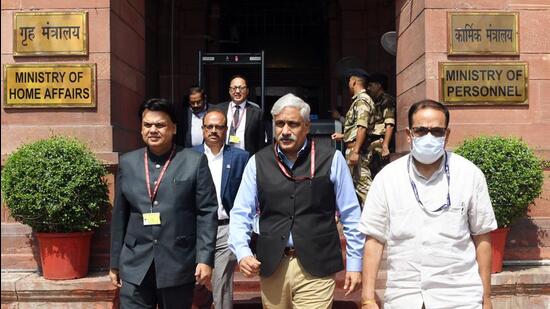 Union home secretary Ajay Bhalla on Tuesday chaired a crucial meeting with senior officials of Telangana and Andhra Pradesh over unsettled matters of the reorganisation of Andhra Pradesh act, 2014. (ANI) Union home secretary Ajay Bhalla on Tuesday chaired a crucial meeting with senior officials of Telangana and Andhra Pradesh over unsettled matters of the reorganisation of Andhra Pradesh act, 2014. (ANI)