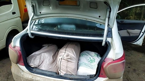 NCB Mumbai busted an interstate drug trafficking gang and seized 190kg of ganja from two cars in July. (ANI)