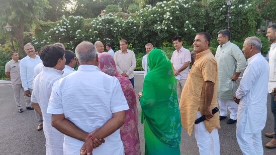 MLAs and Minister at CM Ashok Gehlot residence.
