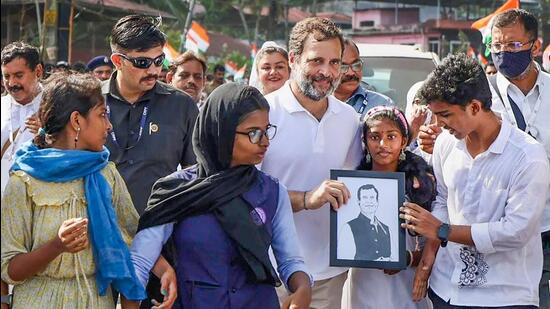 The Kerala high court on Tuesday rejected a petition seeking intervention to end traffic disruptions during the ongoing Kanyakumari to Kashmir Bharat Jodo Yatra led by Congress leader Rahul Gandhi. (PTI)