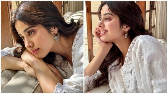 Janhvi Kapoor has kickstarted the shooting of her upcoming film Mard and Mrs Mahi which also stars Rajkummar Rao. Recently, she took to her Instagram handle to drop a series of pictures of herself in a white embroidered kurta and sought blessing from her wellwishers as she begins her shoot.(Instagram/@janhvikapoor)