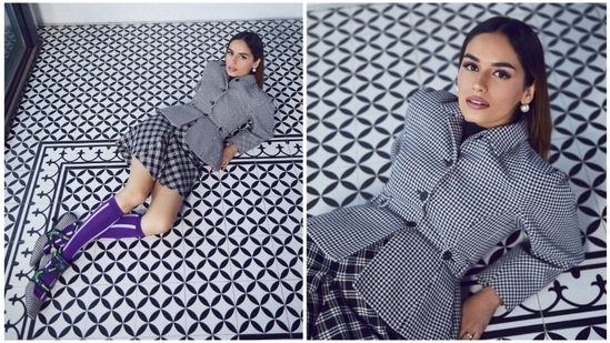 Former Miss Word and Samrat Prithviraj actor Manushi Chhillar often leaves fans spellbound with her stylish appearances. The model/actor has more than six million Instagram followers and often treats them with her stylish photos. Her latest stills in checkered attire is worth giving a shoutout.(Instagram/@manushi_chhillar)