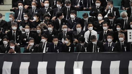 Shinzo Abe State Funeral: Attendants arrive at the state funeral of assassinated former Prime Minister of Japan Shinzo Abe.(AP)