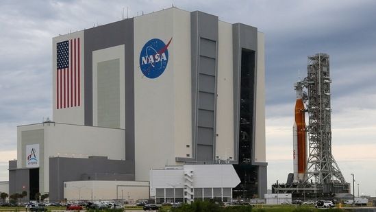 NASA's giant Artemis 1 moon rocket is rolled back to the Vehicle Assembly Building off its lauchpad, after postponing the much-anticipated mission a third time due to the arrival of Hurricane Ian and other technical problems.(REUTERS)