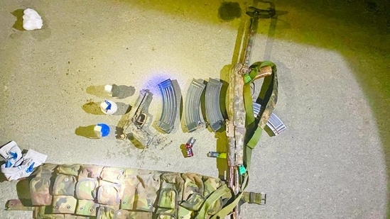 Security forces seized an AK 56 assault rifle along with a pistol and few magazines from the slain terrorist.