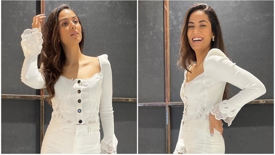 Mira Rajput poses in an all-white outfit.&nbsp;(Instagram)