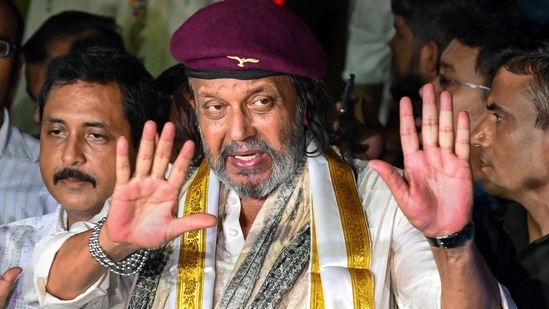 Bollywood actor and BJP leader Mithun Chakraborty. (PTI Photo)