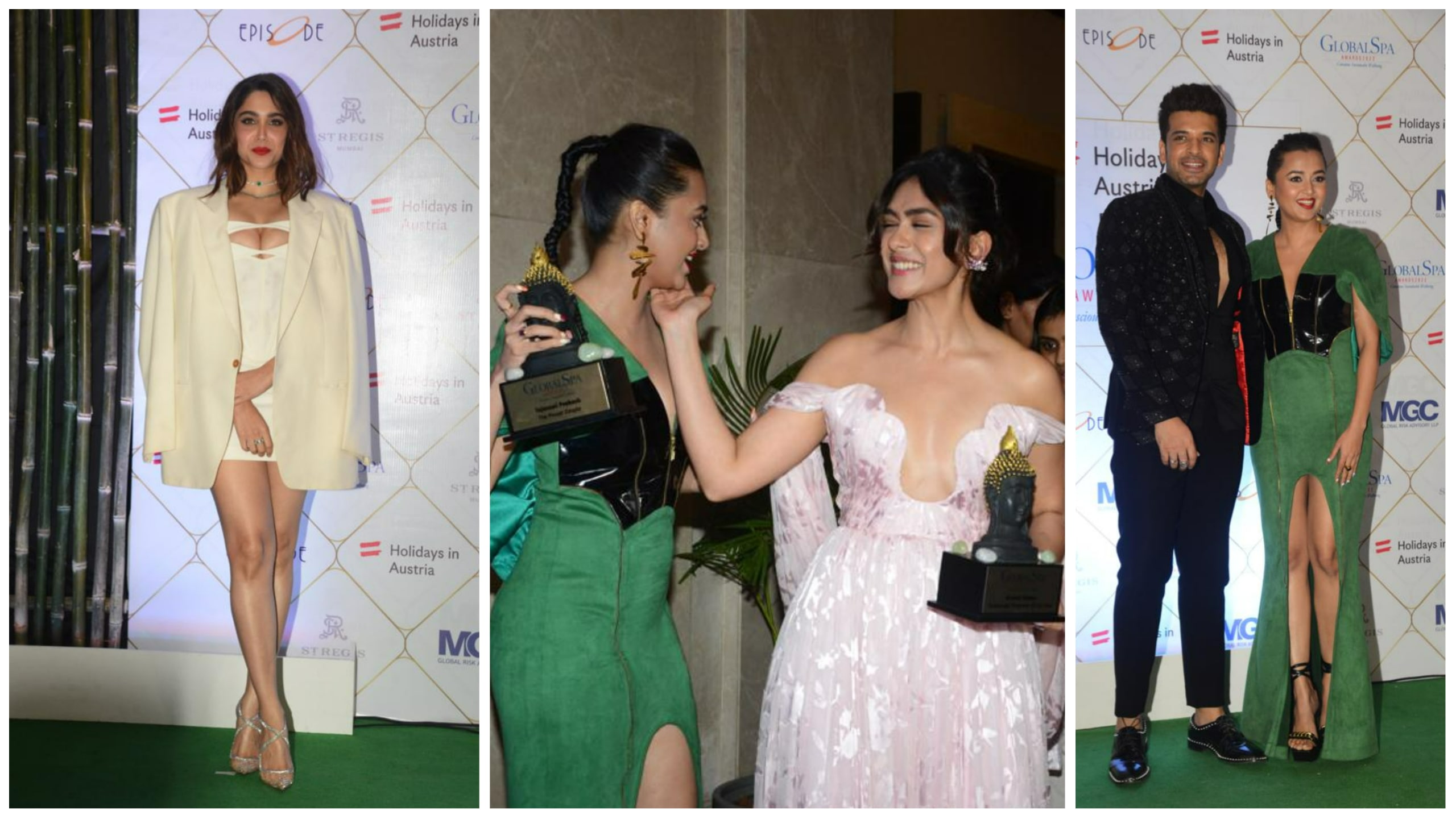 Sharvari Wagh, Tejasswi Prakash, Mrunal Thakur and Karan Kundrra at the event. (Varinder Chawla) Sharvari Wagh, Tejasswi Prakash, Mrunal Thakur and Karan Kundrra at the event. (Varinder Chawla)
