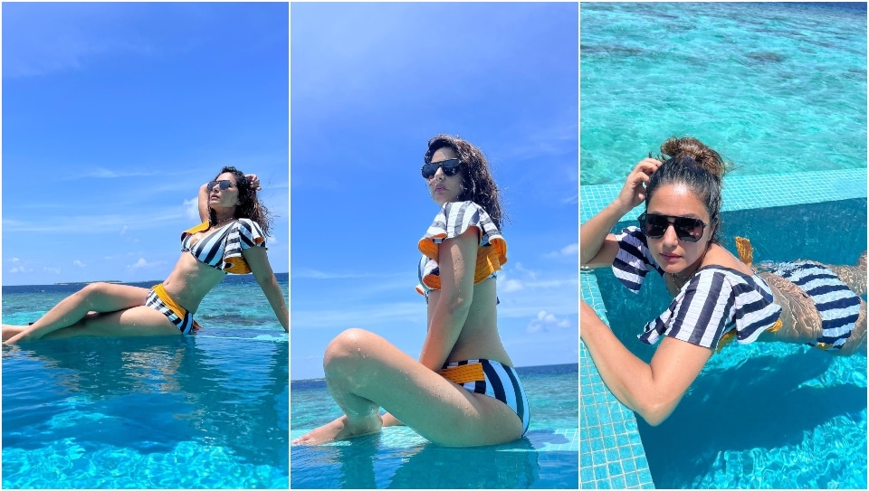 Hina soaks up the sun in the Maldives.&nbsp;(Instagram)