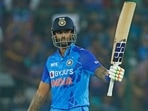Suryakumar Yadav celebrates his half century during the 3rd T20I match between India and Australia.(ANI) Suryakumar Yadav celebrates his half century during the 3rd T20I match between India and Australia.(ANI)