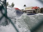 Hurricane Ian: Waves crash against a seawall as Hurricane Ian passes.(AP) Hurricane Ian: Waves crash against a seawall as Hurricane Ian passes.(AP)