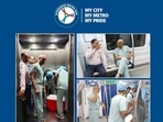 A team of physicians and other medical personnel transported the beating heart from the Kamineni Hospital in LB Nagar to the Nagole Metro Station.(Twitter\@@ltmhyd) A team of physicians and other medical personnel transported the beating heart from the Kamineni Hospital in LB Nagar to the Nagole Metro Station.(Twitter\@@ltmhyd)