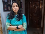 Jailed politician Shrikant Tyagi's wife.(PTI) Jailed politician Shrikant Tyagi's wife.(PTI)
