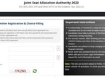 JoSAA Counselling 2022 Live Updates: Round 2 seat allotment result out