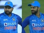 Rohit didn't look too happy after the third umpire announced his decision. (Hotstar screenshot) Rohit didn't look too happy after the third umpire announced his decision. (Hotstar screenshot)
