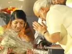 Legendary singer Lata Mangeshkar with Prime Minister Narendra Modi. (Twittter.com/ @narendramodi) Legendary singer Lata Mangeshkar with Prime Minister Narendra Modi. (Twittter.com/ @narendramodi)