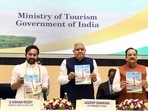 Vice President Jagdeep Dhankhar with Secretary Tourism Arvind Singh, Union Ministers G Kishan Reddy and Ajay Bhatt releasing Indian Tourism Data 2022 on World Tourism Day.(ANI) Vice President Jagdeep Dhankhar with Secretary Tourism Arvind Singh, Union Ministers G Kishan Reddy and Ajay Bhatt releasing Indian Tourism Data 2022 on World Tourism Day.(ANI)